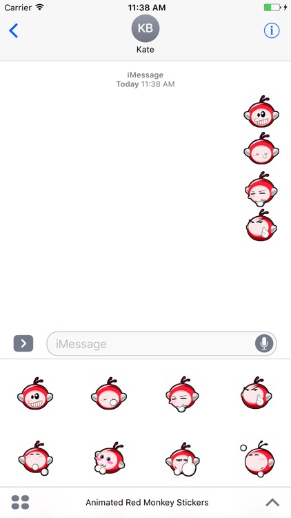 Animated Red Monkey Stickers For iMessage