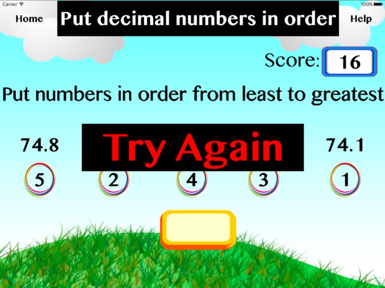 Put decimal numbers in order