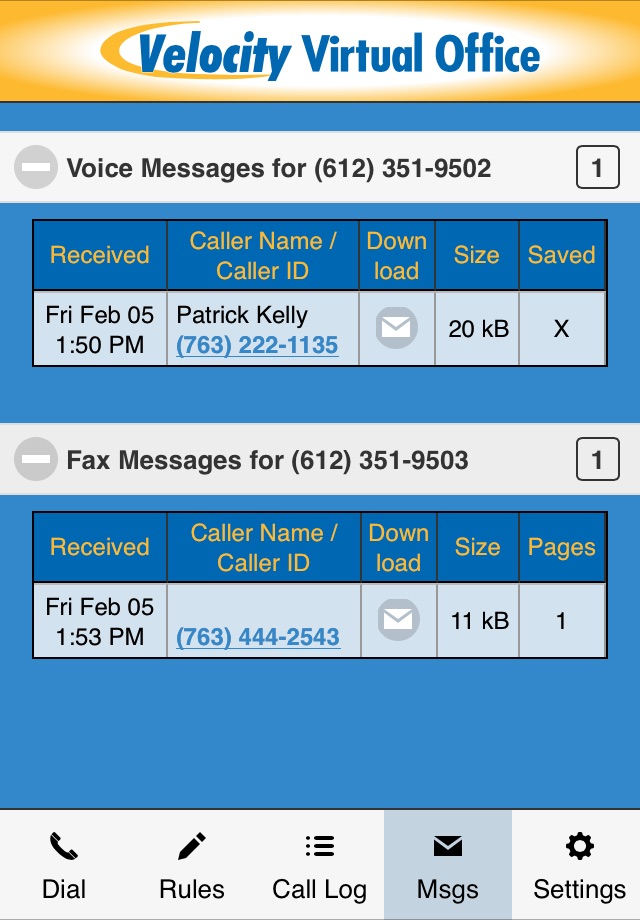 Velocity Virtual Office Mobile screenshot 2