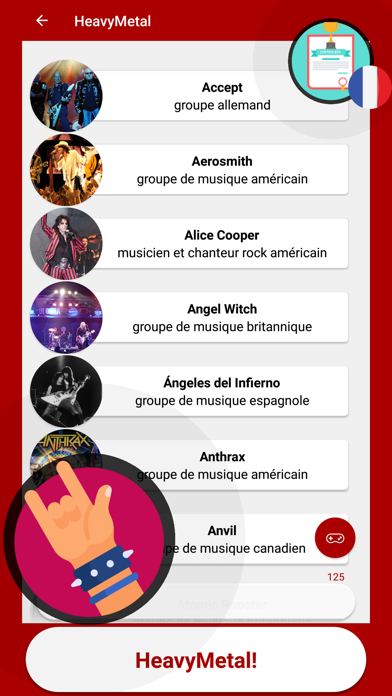 Screenshot #2 pour LE HEAVY METAL & ROCK Quiz
