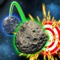 Pull back your asteroid, aim, and launch it towards the target