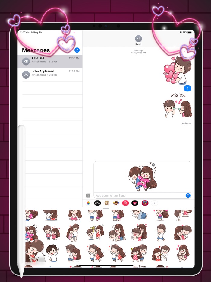 Animated Love Stickers Packs