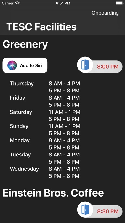 TESC Info - Opening Hours