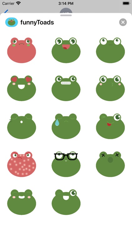 Fun toad stickers - frog emoji