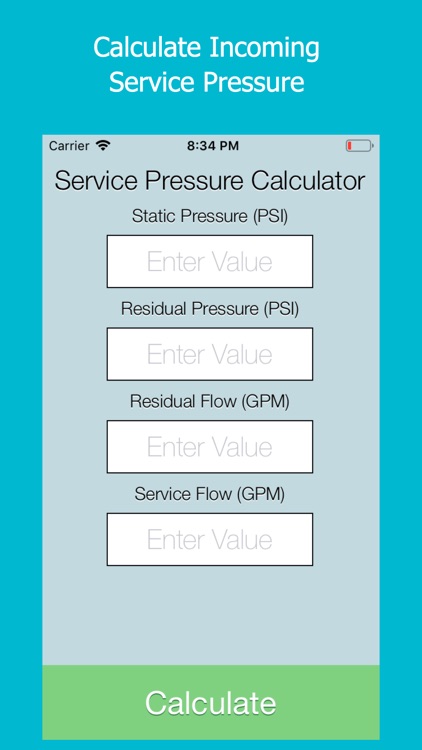 Service Pressure Calculator