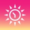 Beautiful and simple: see the time and get notified up to one hour before the next sunrise at your currect location