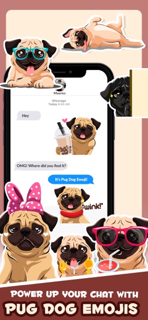 Pug Puppy Dog Emoji & Stickers(圖3)-速報App