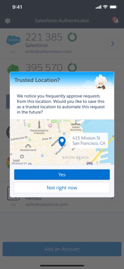 Salesforce Authenticator app screenshot
