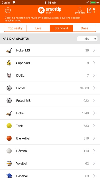 SYNOT TIP kurzové sázky screenshot-3