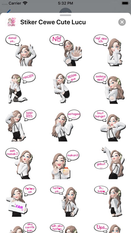 Stiker Cewe Cute Lucu