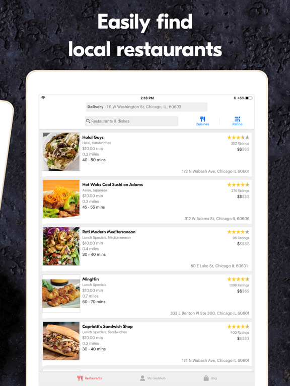 iPad Image of Grubhub: Local Food Delivery