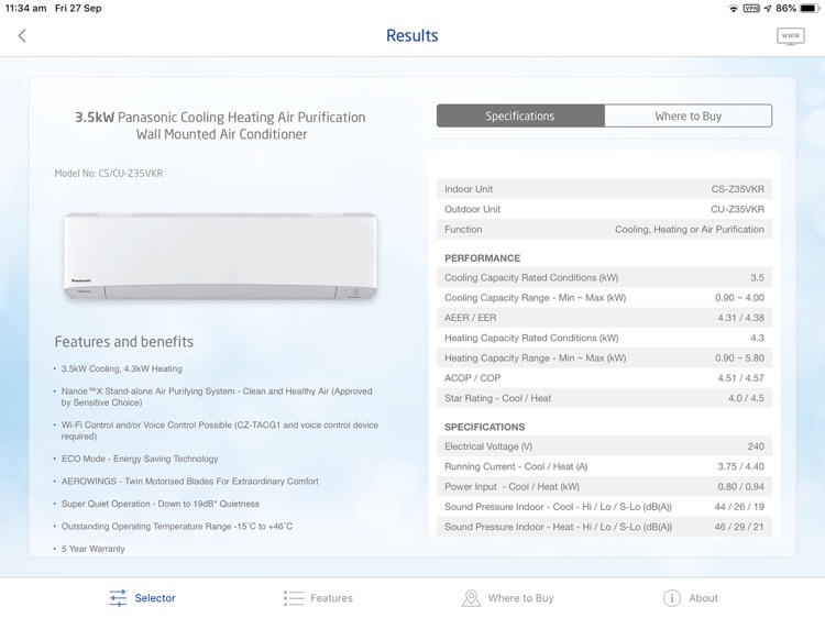 Aircon Sizing Wizard for iPad