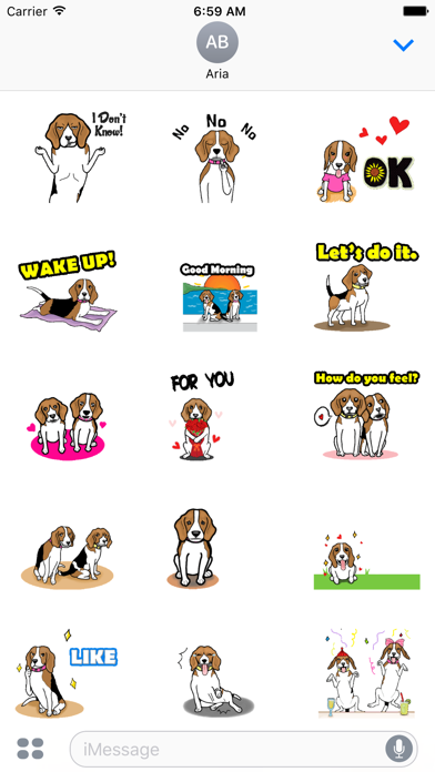 Animated Cute Beagle Stickers screenshot 2