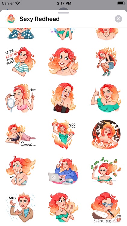 Sexy Redhead Sticker Pack