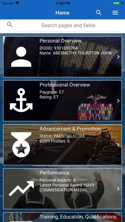 MyNavy Portal - My Record