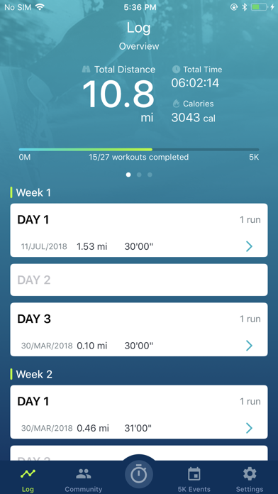 Couch to 5K® - Run training Screenshots