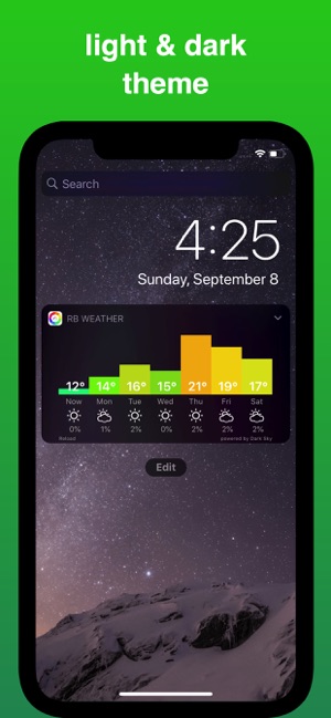 ‎彩虹天氣小工具：最小和美麗的每週預測 Screenshot