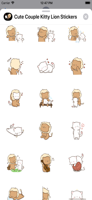 Cute Couple Kitty Lion Sticker(圖6)-速報App