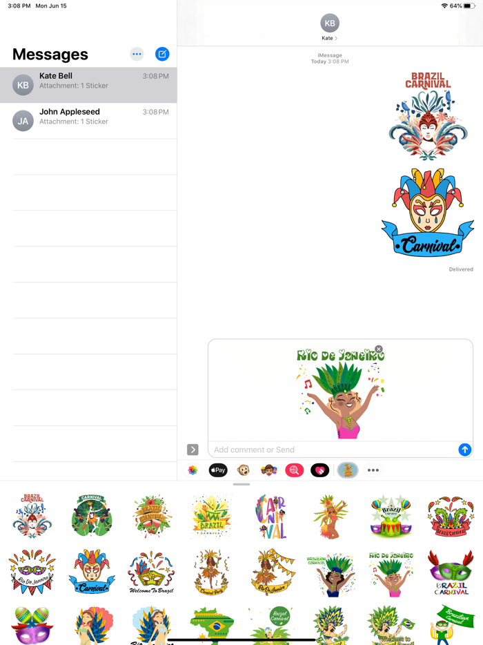 Brazil Rio De Janeiro Stickers