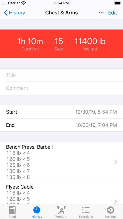 Iron - Workout Tracker