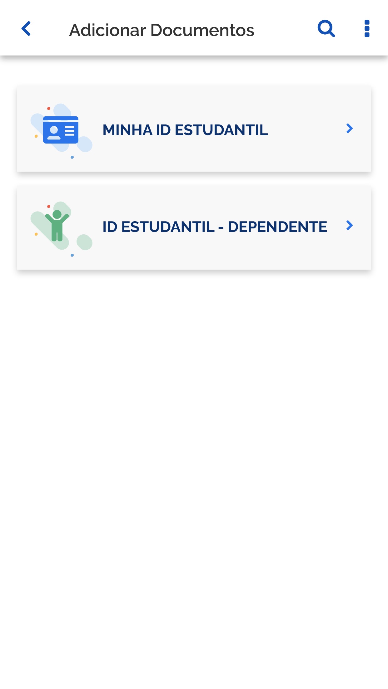 Screenshot do app ID Estudantil