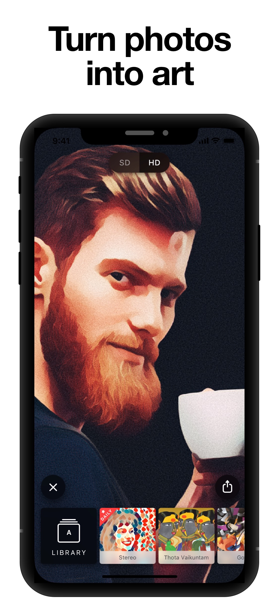Screenshot do app Prisma Photo Editor
