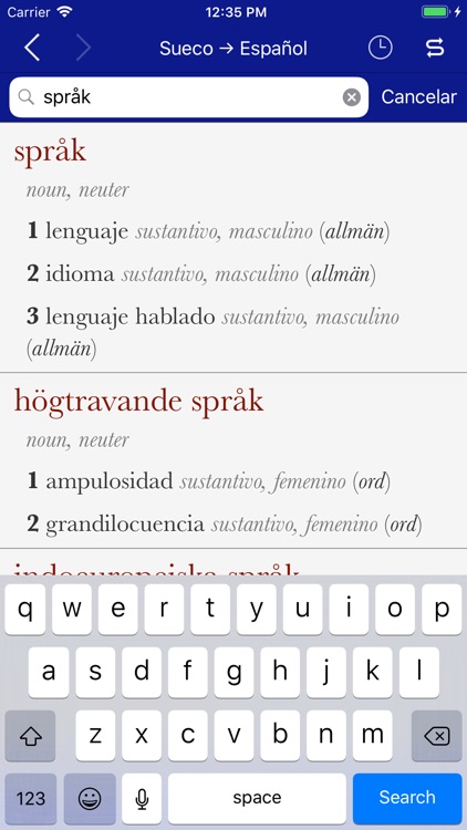 Accio Swedish-Spanish