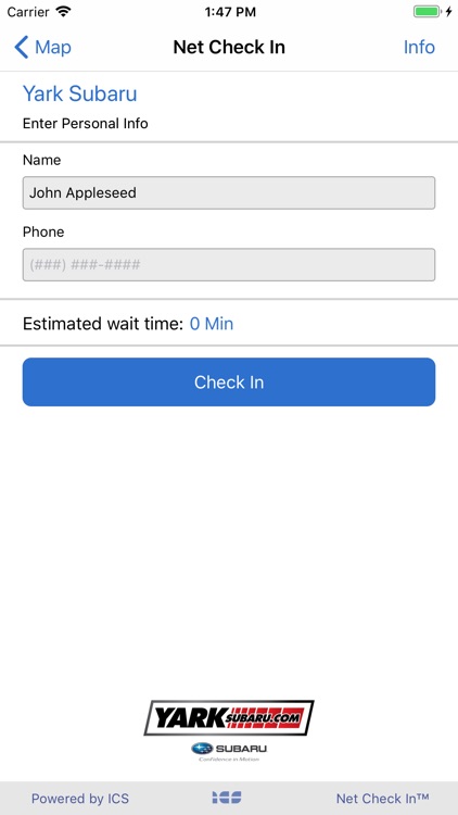 Net Check In - Yark Subaru