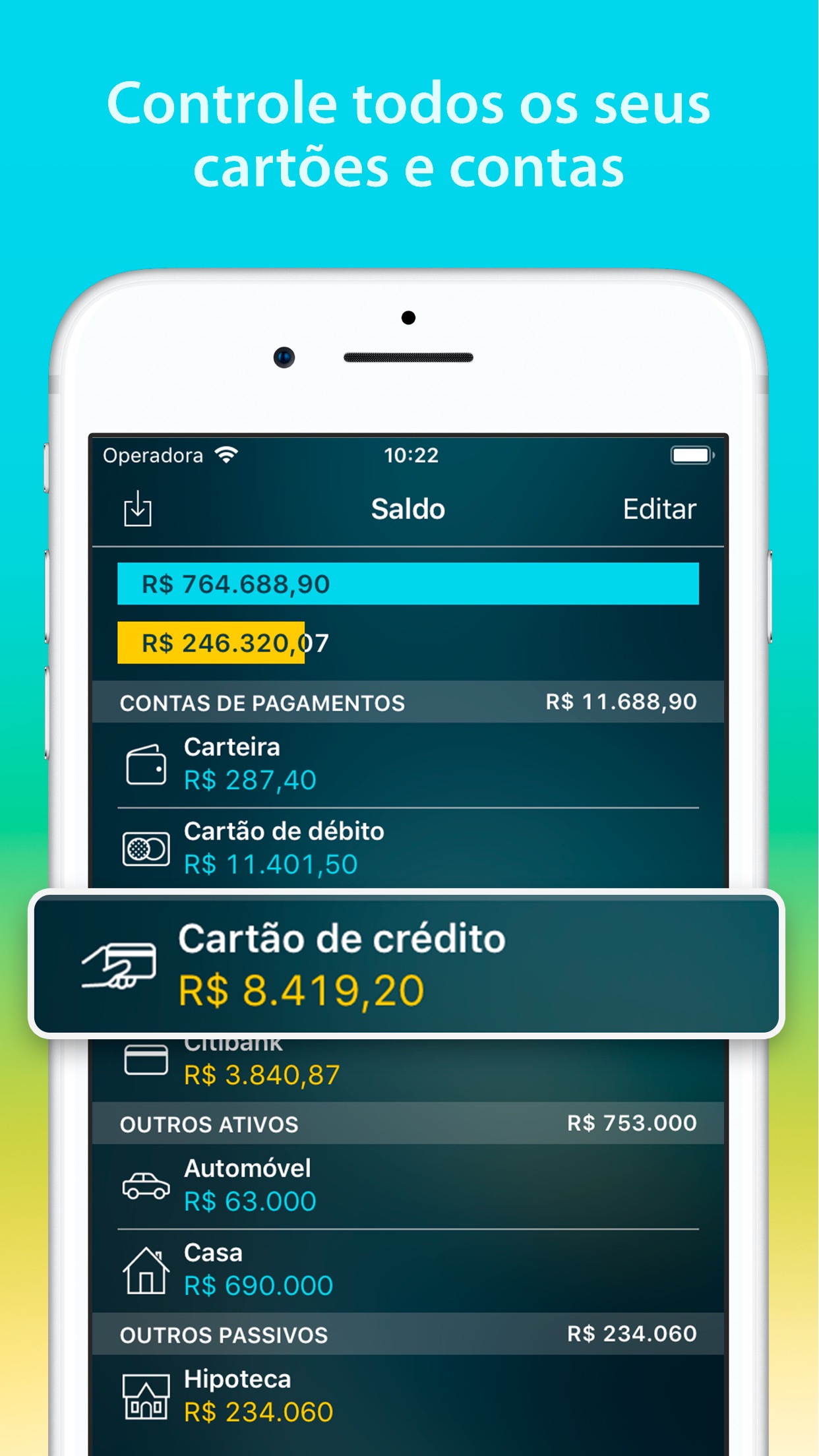 Screenshot do app Money Pro: Finanças Pessoais