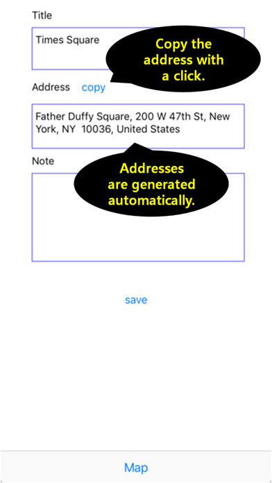Address note-place, navigation screenshot 3