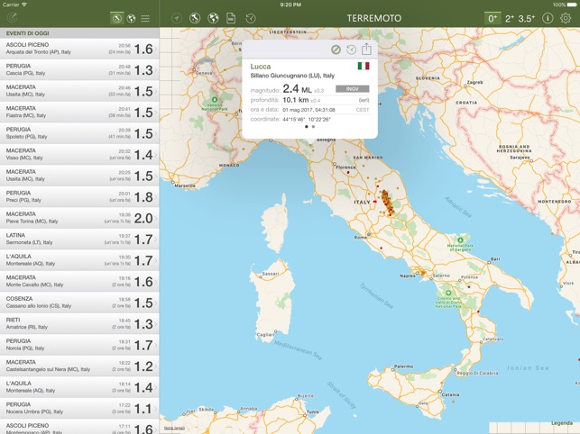 scarica app terremoti gratis