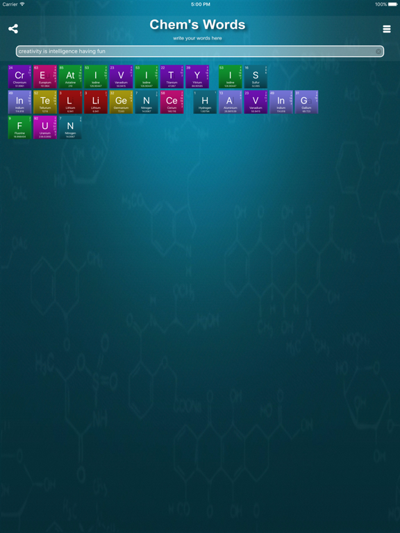 Chem's Words Screenshots