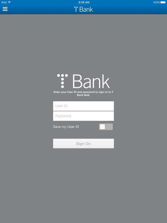 T Bank BeB for iPad