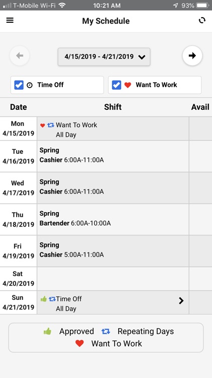 Radar Schedules