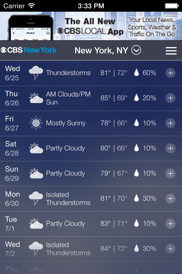 CBS New York Weather screenshot 3