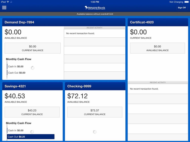 Metairie Bank Mobile for iPad