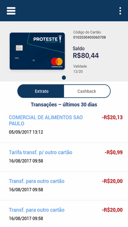 Cartão PROTESTE