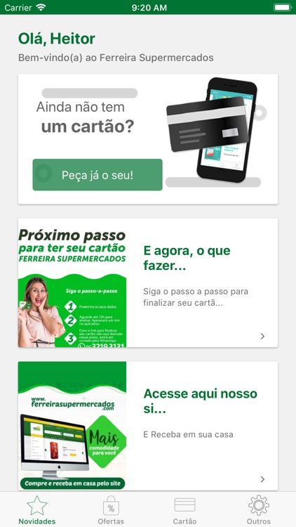 Cartão Ferreira Supermercados