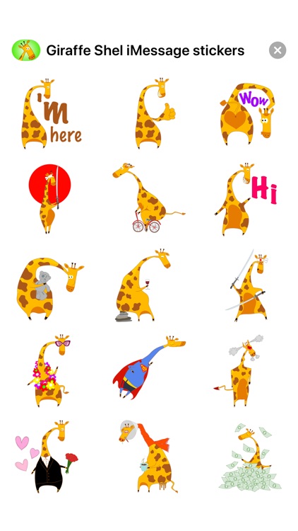 Giraffe stickers for iMessage