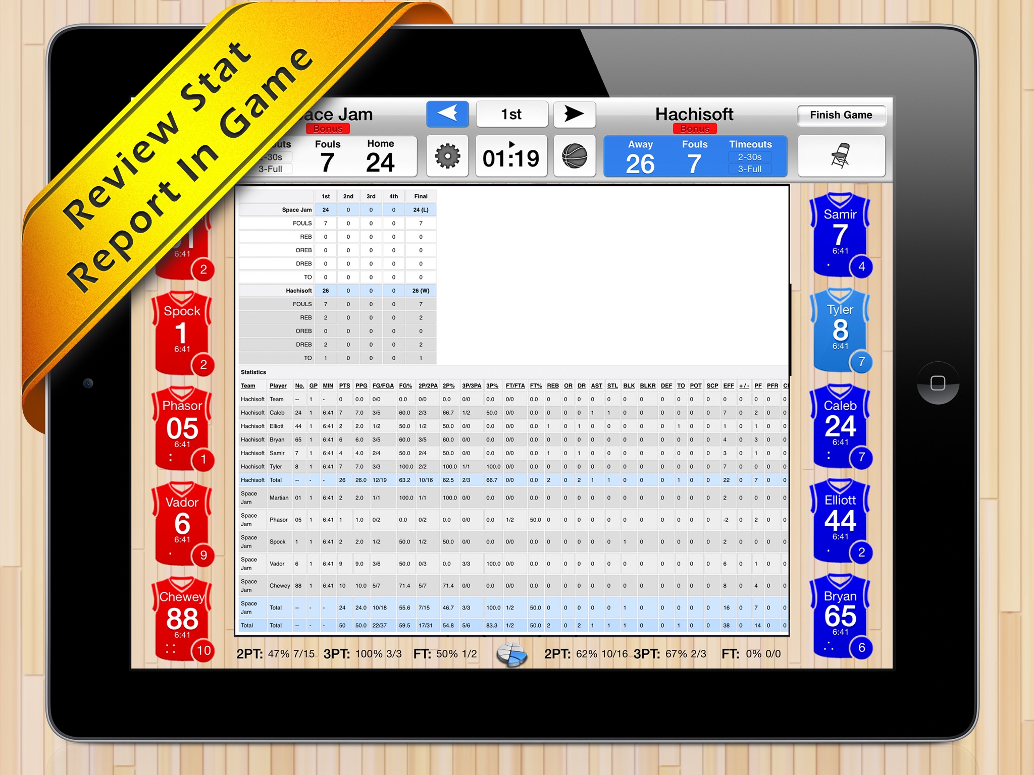 Basketball Stat Tracker HD screenshot 3