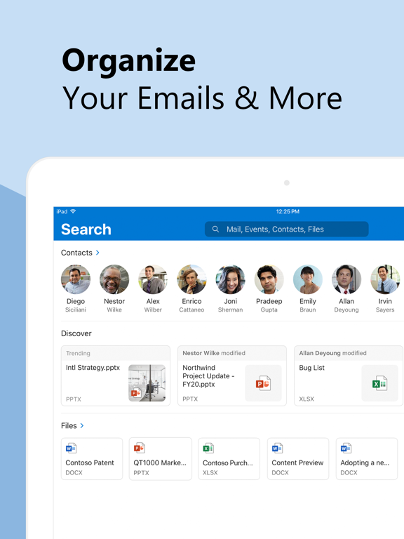iPad Image of Microsoft Outlook