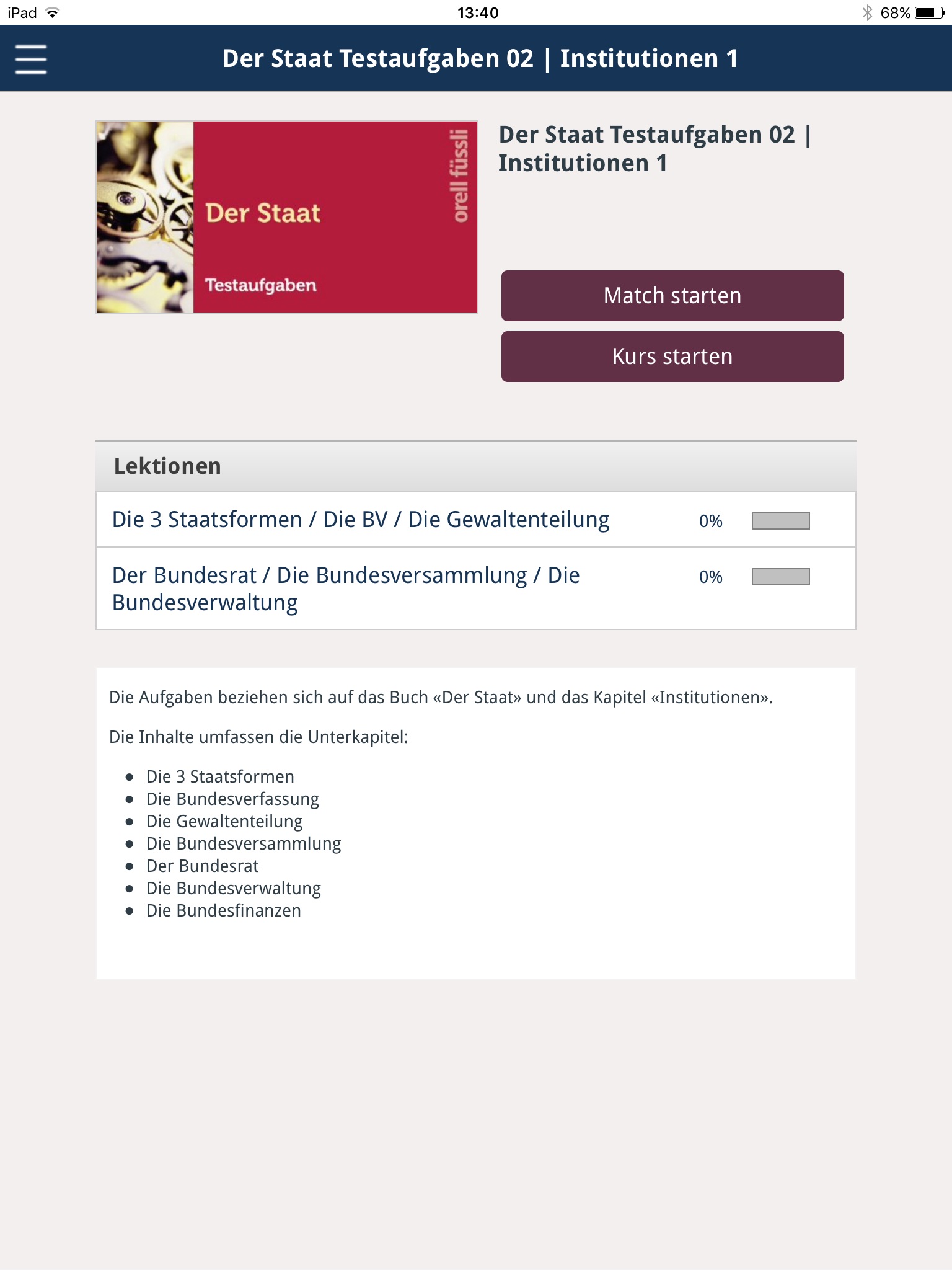 Lernkartei Orell Füssli Verlag screenshot 2