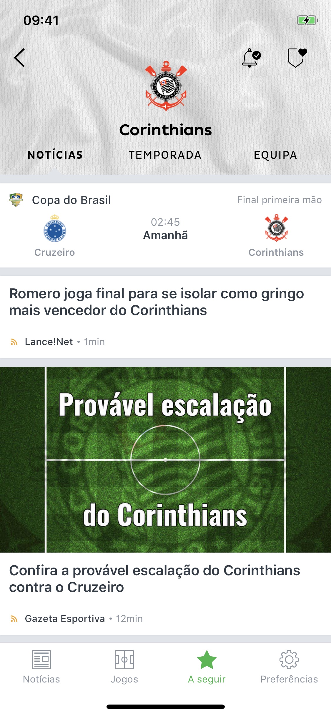 Screenshot do app Onefootball - Notícias Futebol