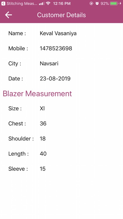 Stitching Measurement - Blazer screenshot-5