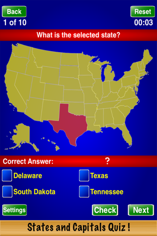 States and Capitals Quiz ! screenshot 2