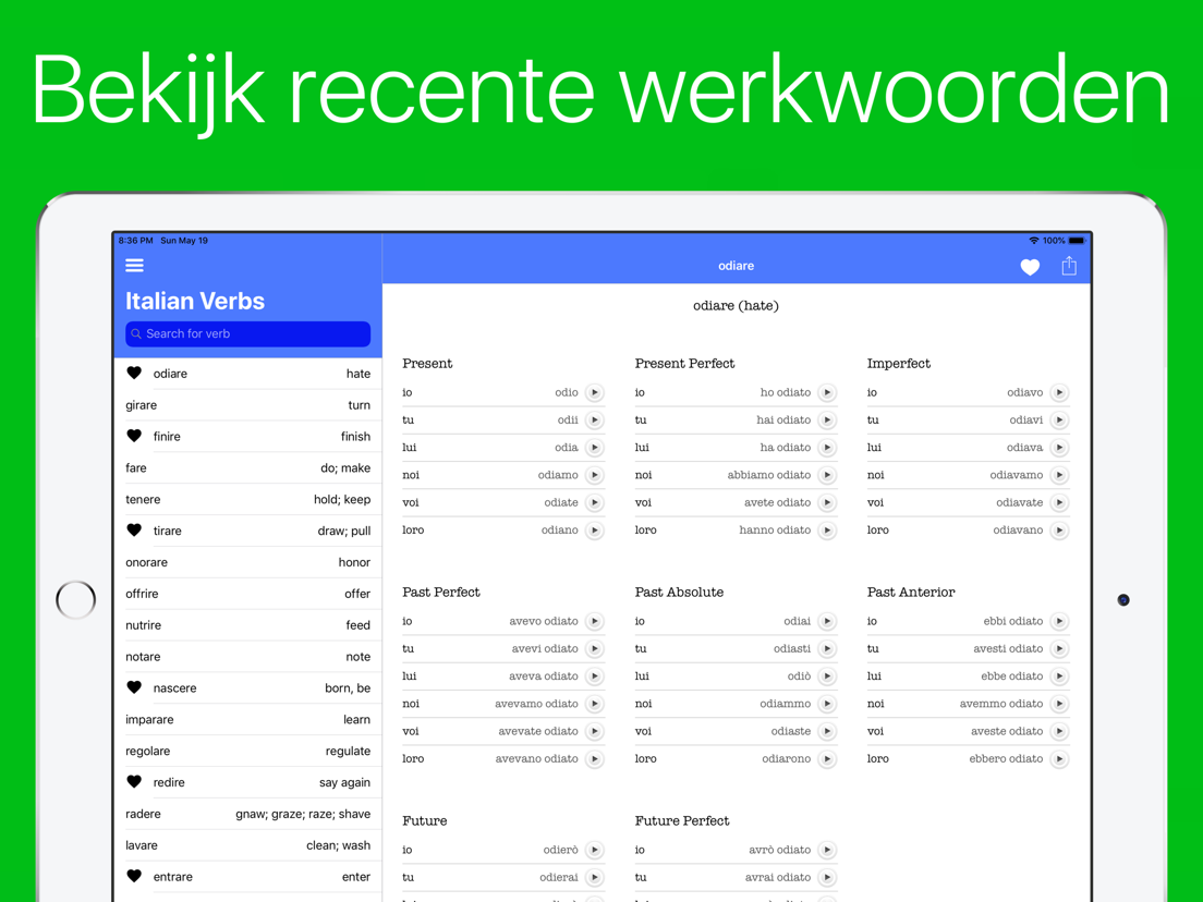 Italiaanse Werkwoorden (Plus) - App voor iPhone, iPad en iPod touch ...