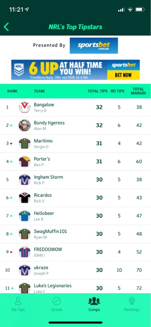 NRL Tipping(圖4)-速報App