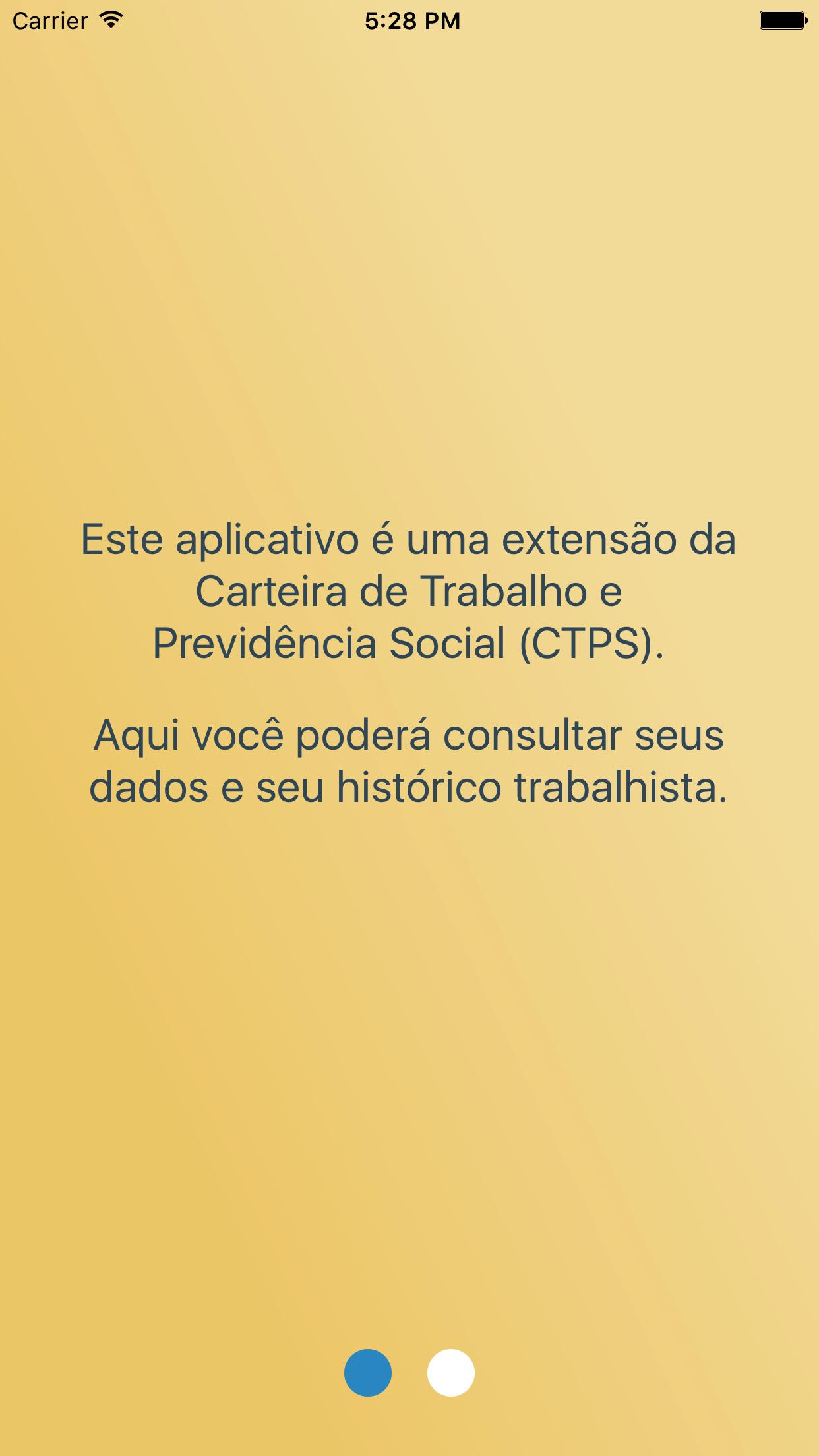 Screenshot do app CTPS Digital