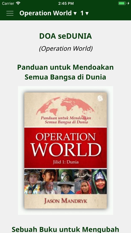 Doa seDunia -- Operation World