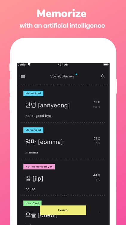Memorize: Learn Korean Words